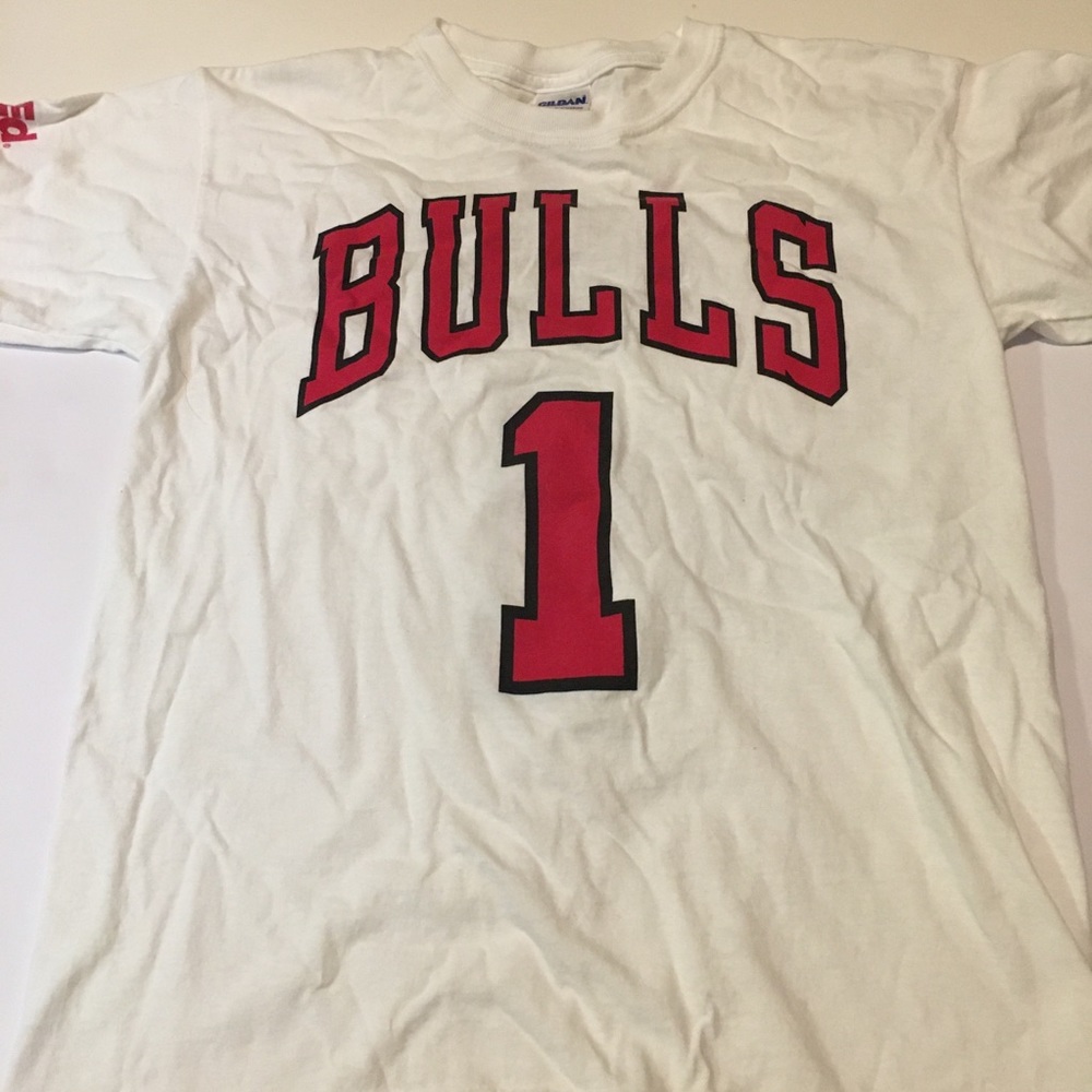 Kids XL Chicago Bulls D Rose White Shirt